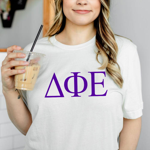 Delta Phi Epsilon Delta Phi Epsilon Lettered Tees - $24.95!