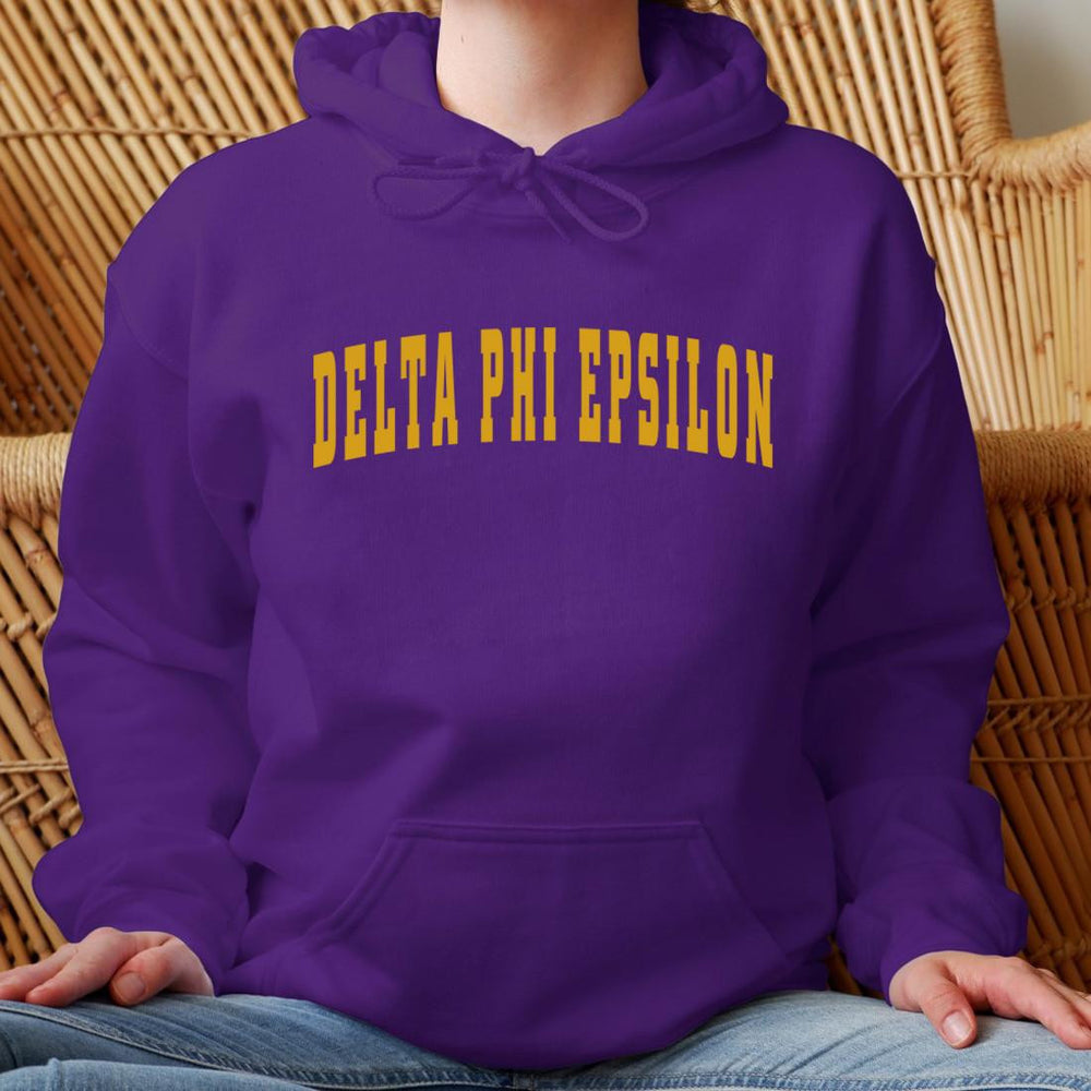 Delta Phi Epsilon Letterman Hooded Sweatshirts Delta Phi Epsilon Letterman Hooded Sweatshirts
