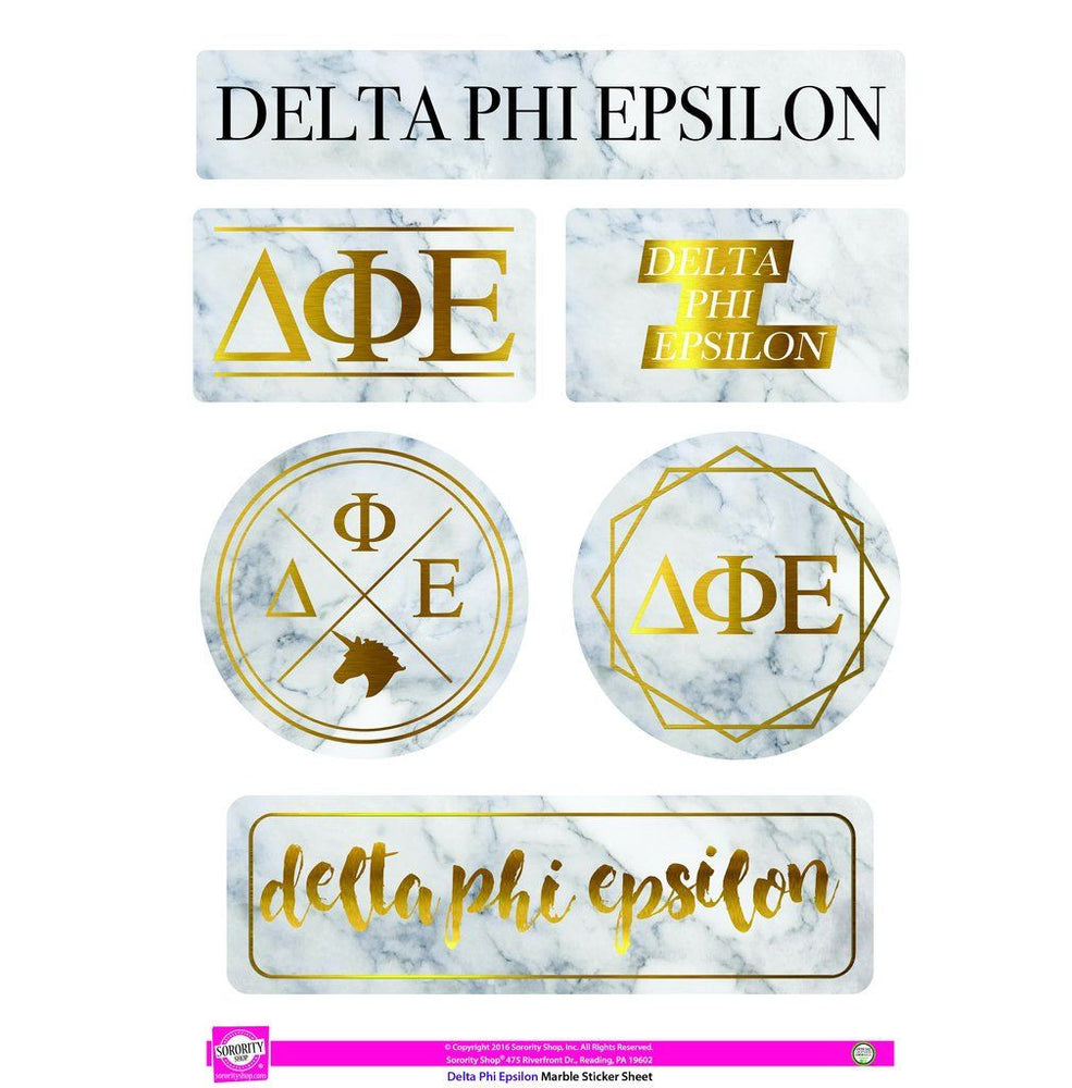 Delta Phi Epsilon Marble Sticker Sheet Delta Phi Epsilon Marble Sticker Sheet