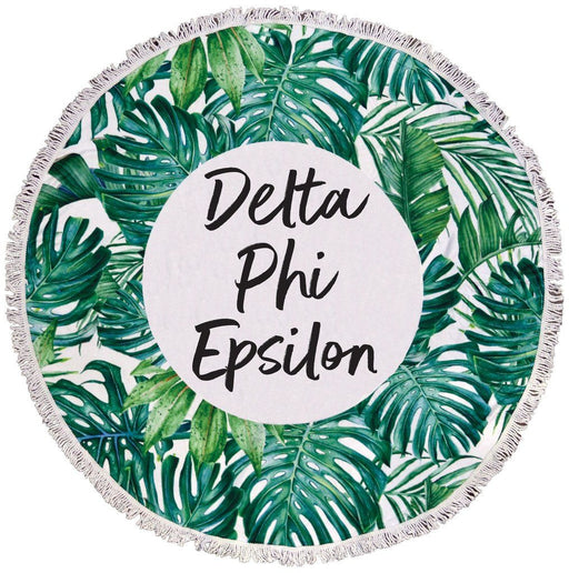 Delta Phi Epsilon Delta Phi Epsilon Palm Leaf Fringe Towel Blanket