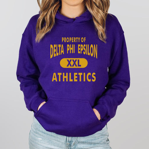 Delta Phi Epsilon Delta Phi Epsilon Property Of Athletics Hooded Sweatshirts
