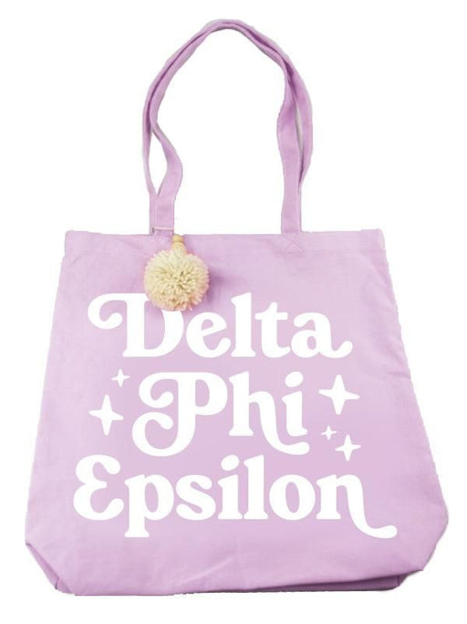Delta Phi Epsilon Delta Phi Epsilon Retro Pom Pom Tote Bag