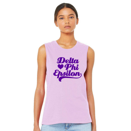 Delta Phi Epsilon Delta Phi Epsilon Tail Heart Bella + Canvas Muscle Tank
