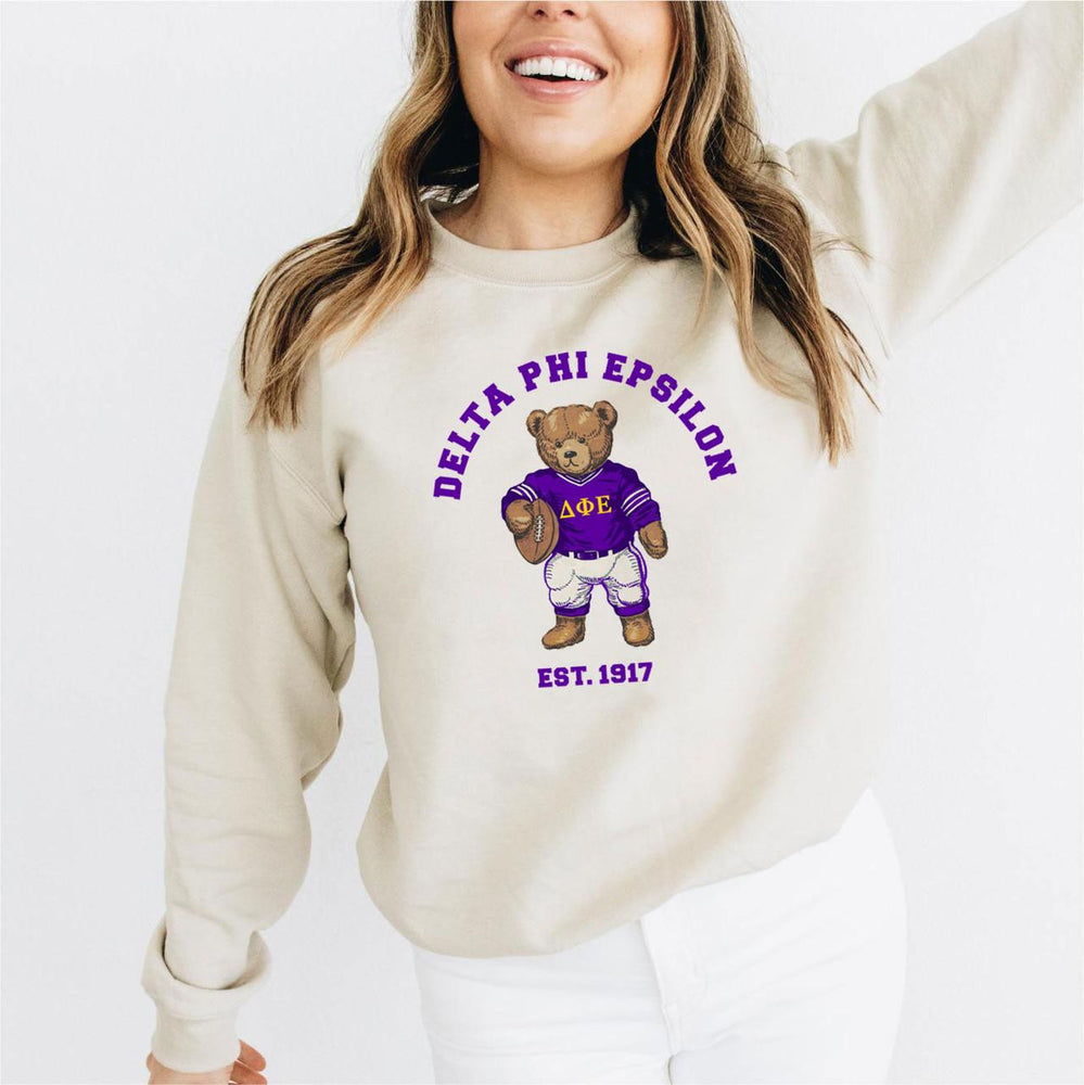 Delta Phi Epsilon Teddy Bear Crewneck Sweatshirt Delta Phi Epsilon Teddy Bear Crewneck Sweatshirt