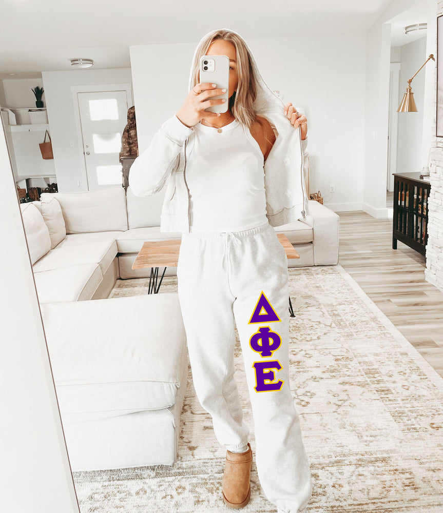 Delta Phi Epsilon Lettered Sweatpants Delta Phi Epsilon Lettered Sweatpants