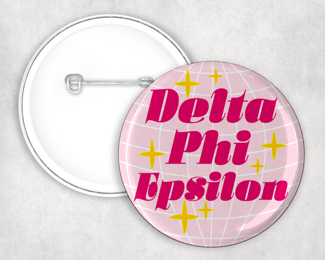 Delta Phi Epsilon Disco Pin Buttons Delta Phi Epsilon Disco Pin Buttons
