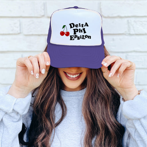 Delta Phi Epsilon Delta Phi Epsilon Cherry Trucker Caps