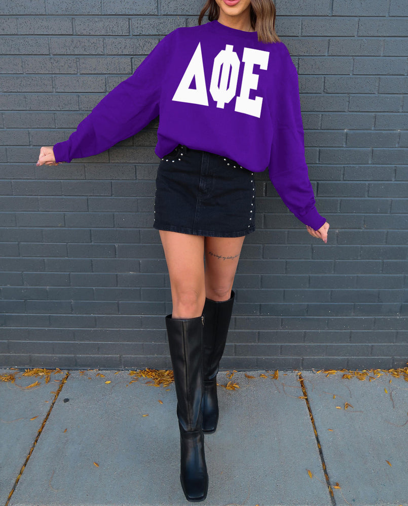 Delta Phi Epsilon Giant Greek Letter Crewneck Delta Phi Epsilon Giant Greek Letter Crewneck