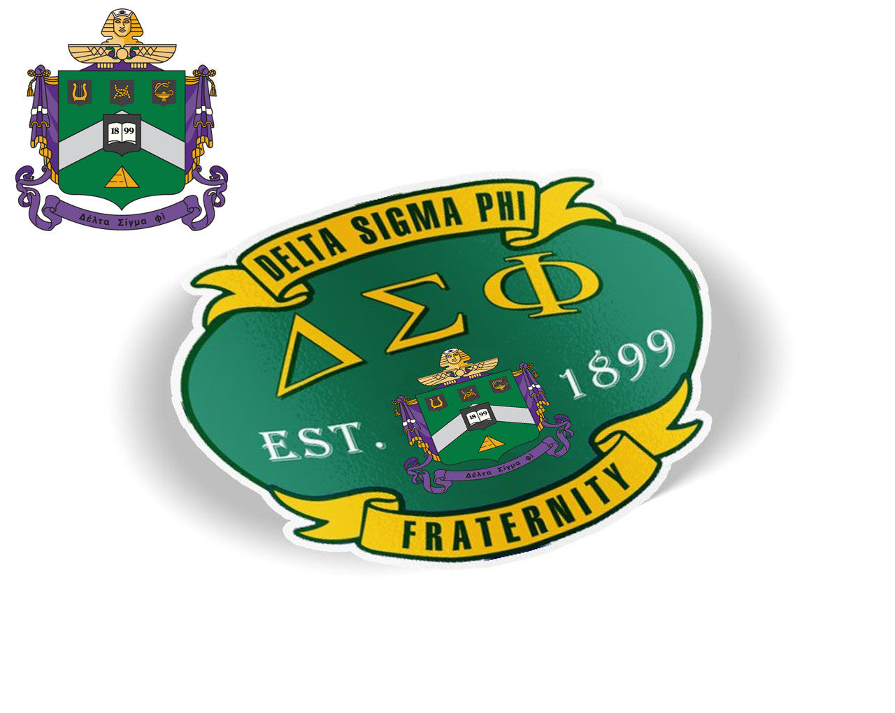 Delta Sigma Phi Banner Crest Shield Decal Delta Sigma Phi Banner Crest - Shield Decal