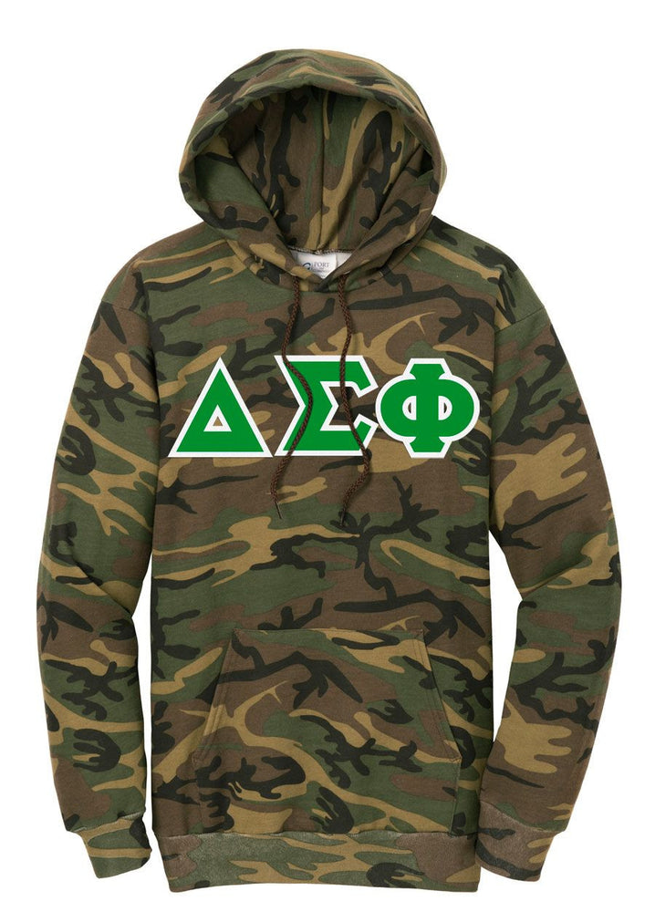 Discount Delta Sigma Phi Camo Pullover Hooded Sweatshirt DISCOUNT-Delta Sigma Phi Camo Pullover Hooded Sweatshirt