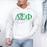 Printify Delta Sigma Phi Crest World Famous Hooded Sweatshirt Delta Sigma Phi Crest World Famous Hooded Sweatshirt