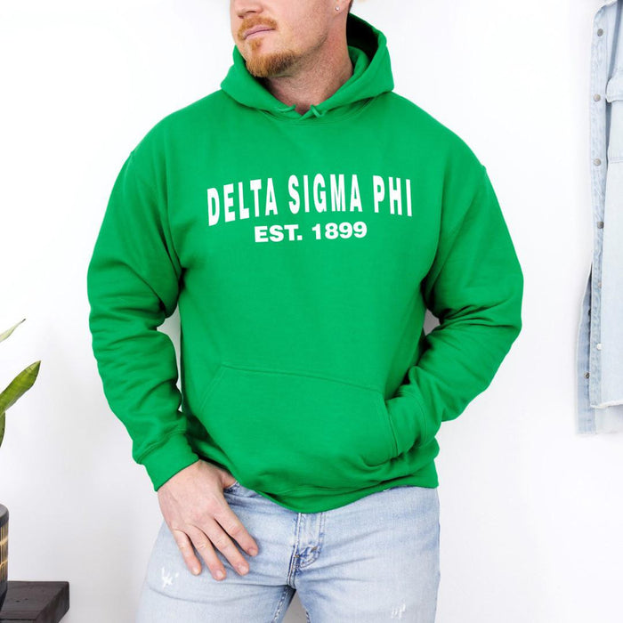 Delta Sigma Phi Established Hooded Sweatshirts Delta Sigma Phi Established Hooded Sweatshirts