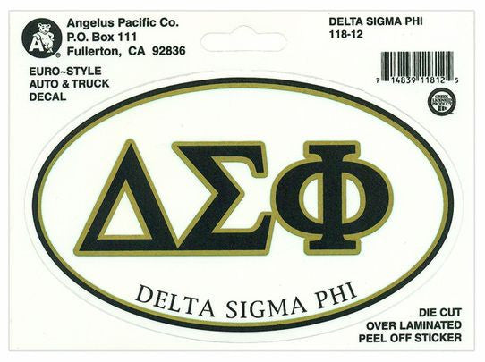 Delta Sigma Phi Euro Decal Oval Sticker Delta Sigma Phi Euro Decal Oval Sticker