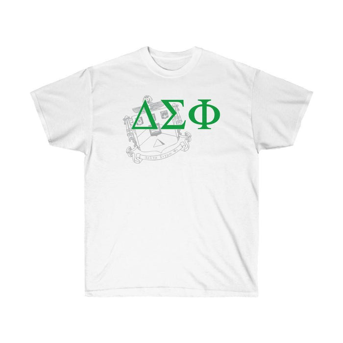 Printify Delta Sigma Phi Greek Crest Cotton Tee Delta Sigma Phi Greek Crest Cotton Tee