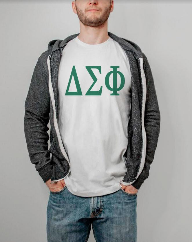 Printify Delta Sigma Phi Lettered Tee $24.95 DELTA SIGMA PHI LETTERED TEE - $24.95