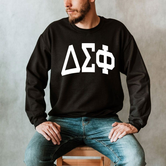Delta Sigma Phi Arched Greek Letter Crewneck Sweatshirt Delta Sigma Phi Arched Greek Letter Crewneck Sweatshirt