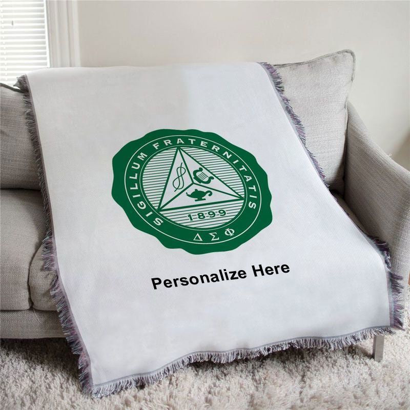 Delta Sigma Phi Seal Afghan Blanket Throw Delta Sigma Phi Seal Afghan Blanket Throw