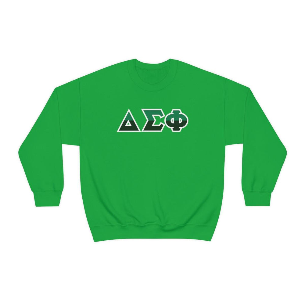 Printify Delta Sigma Phi Two Toned Greek Lettered Crewneck Sweatshirts Delta Sigma Phi Two Toned Greek Lettered Crewneck Sweatshirts