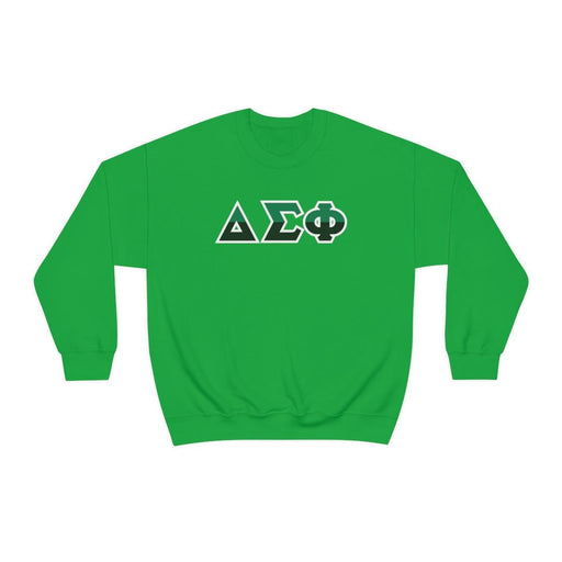 Delta Sigma Phi Delta Sigma Phi Two Toned Greek Lettered Crewneck Sweatshirts