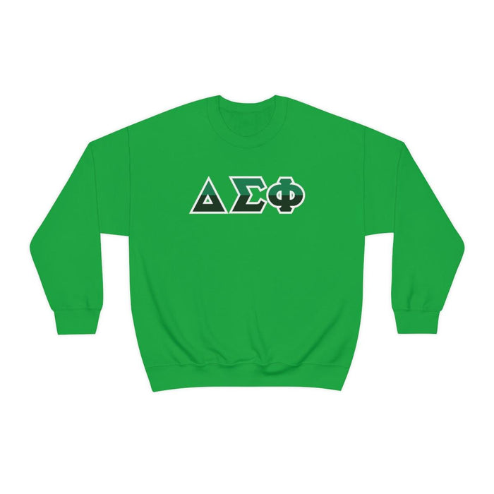 Printify Delta Sigma Phi Two Toned Greek Lettered Crewneck Sweatshirts Delta Sigma Phi Two Toned Greek Lettered Crewneck Sweatshirts