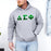 Printify Delta Sigma Phi Two Toned Greek Lettered Hooded Sweatshirts Delta Sigma Phi Two Toned Greek Lettered Hooded Sweatshirts