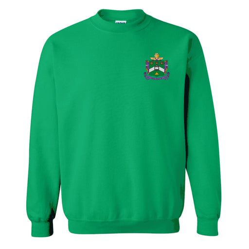 Delta Sigma Phi DISCOUNT-Delta Sigma Phi World Famous Crest - Shield Crewneck Sweatshirt - Best Value