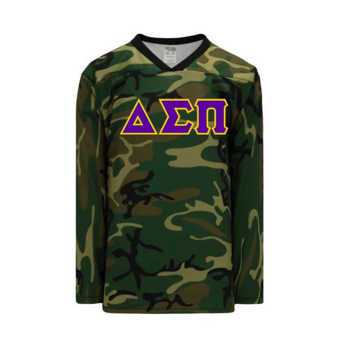 Delta Sigma Pi Camouflage Lettered Hockey Jersey Delta Sigma Pi Camouflage Lettered Hockey Jersey