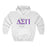 Printify Delta Sigma Pi Crest World Famous Hooded Sweatshirt Delta Sigma Pi Crest World Famous Hooded Sweatshirt