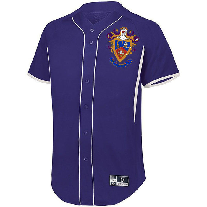 Delta Sigma Pi Game 7 Full Button Baseball Jersey Delta Sigma Pi Game 7 Full-Button Baseball Jersey