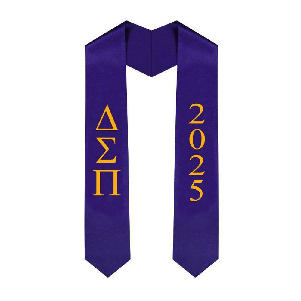 Delta Sigma Pi Greek Lettered Graduation Sash Stole With Year Best Value Delta Sigma Pi Greek Lettered Graduation Sash Stole With Year - Best Value