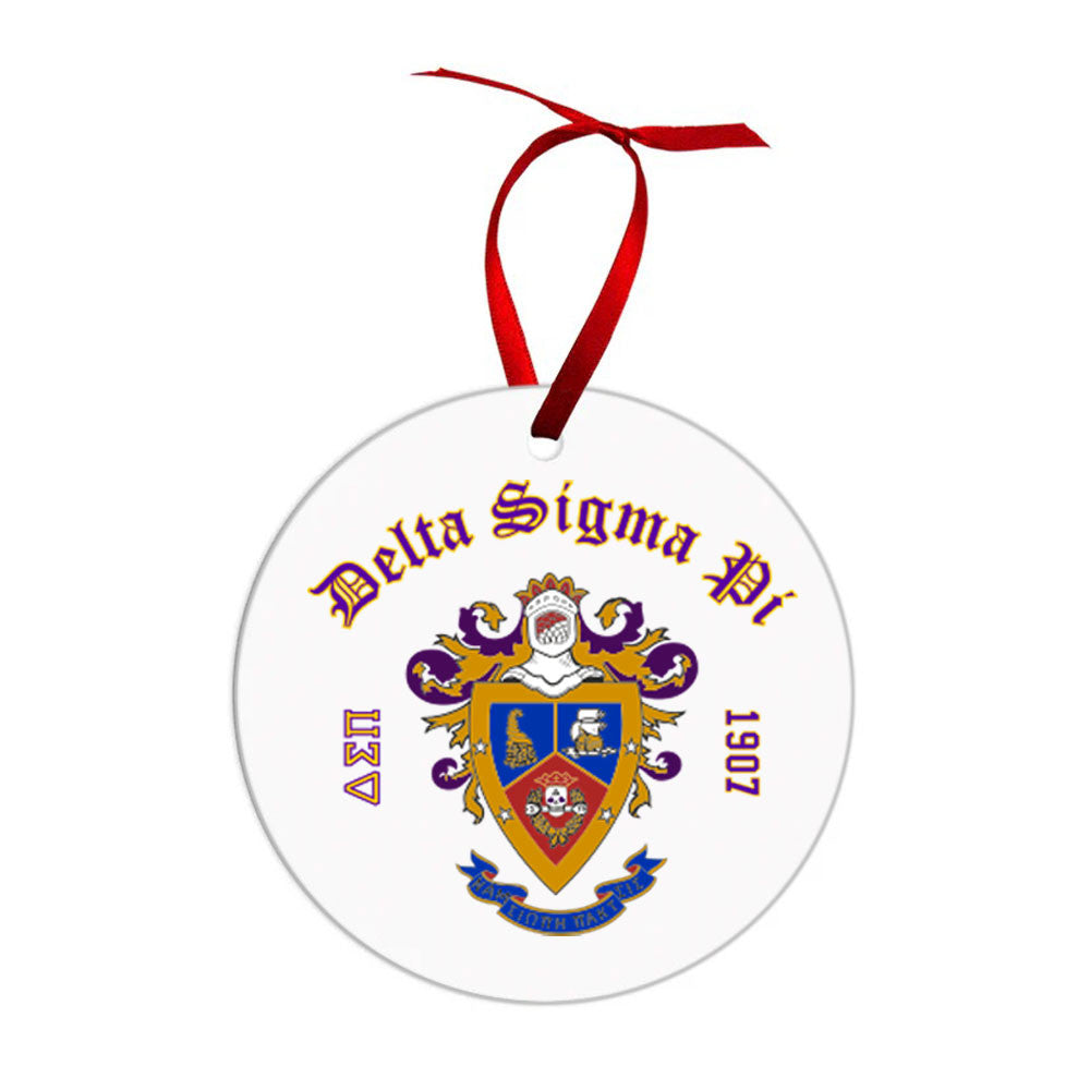 Delta Sigma Pi Crest & Year Circle Ornaments Delta Sigma Pi Crest & Year Circle Ornaments