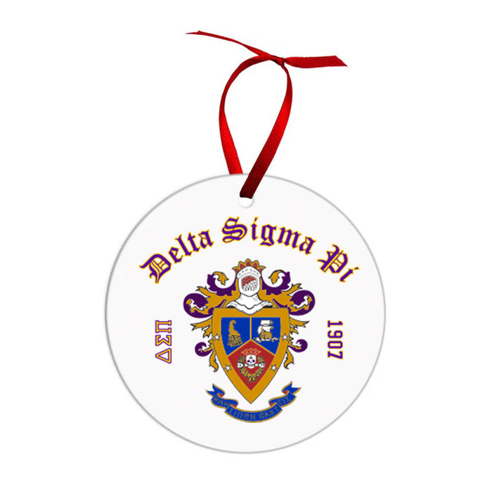 Delta Sigma Pi Crest & Year Circle Ornaments Delta Sigma Pi Crest & Year Circle Ornaments