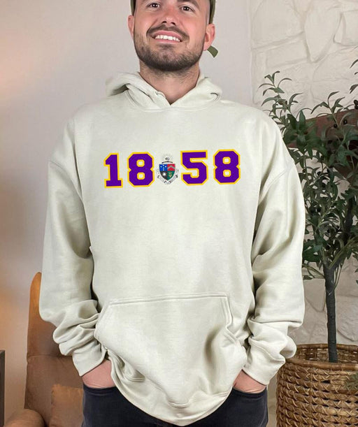 Sweatshirts Delta Tau Delta Crest Year Hooded Sweatshirt