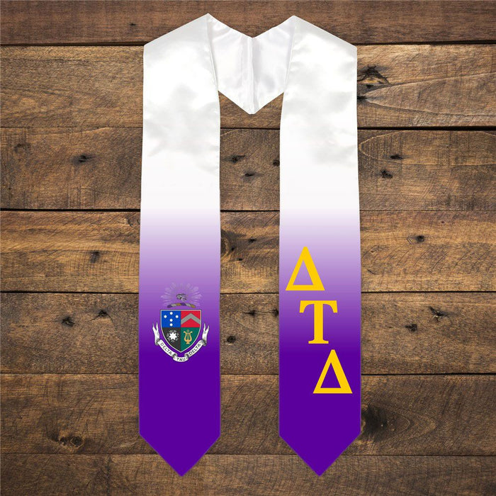 Delta Tau Delta Extra Fancy Diagonal Greek Graduation Stole W Crest Delta Tau Delta Extra Fancy Diagonal Greek Graduation Stole W Crest