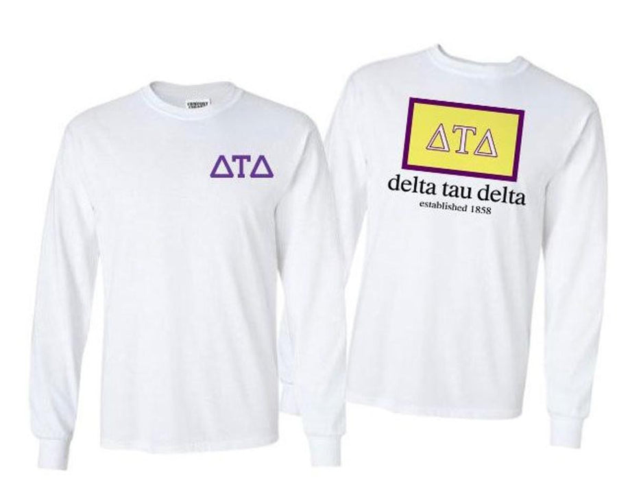Greekgear Delta Tau Delta Flag Long Sleeve T Shirt Delta Tau Delta Flag Long Sleeve T-Shirt
