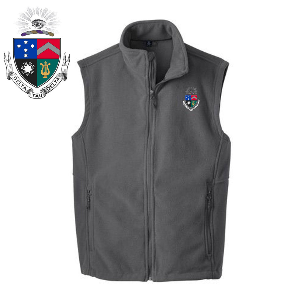 Delta Tau Delta Fleece Crest Shield Vest Delta Tau Delta Fleece Crest - Shield Vest
