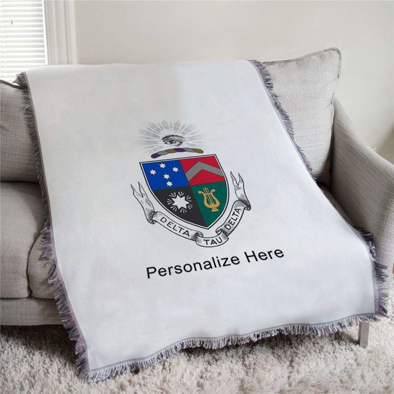 Delta Tau Delta Full Color Crest Afghan Blanket Throw Delta Tau Delta Full Color Crest Afghan Blanket Throw