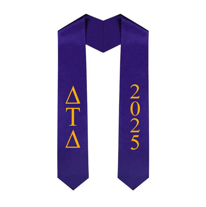 Delta Tau Delta Greek Lettered Graduation Sash Stole With Year Best Value Delta Tau Delta Greek Lettered Graduation Sash Stole With Year - Best Value