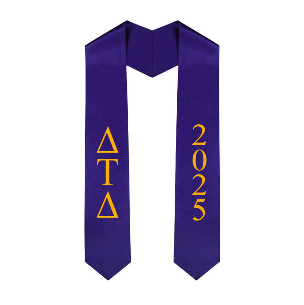 Delta Tau Delta Greek Lettered Graduation Sash Stole With Year Best Value Delta Tau Delta Greek Lettered Graduation Sash Stole With Year - Best Value