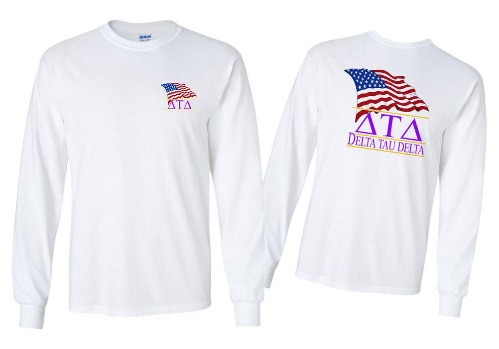 Greekgear Delta Tau Delta Patriot Long Sleeve T Shirts Delta Tau Delta Patriot Long Sleeve T-Shirts