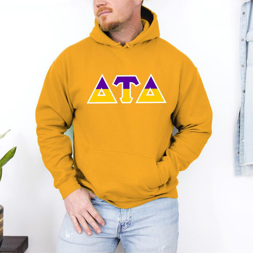 Sweatshirts Delta Tau Delta Two Toned Greek Lettered Hooded Sweatshirts
