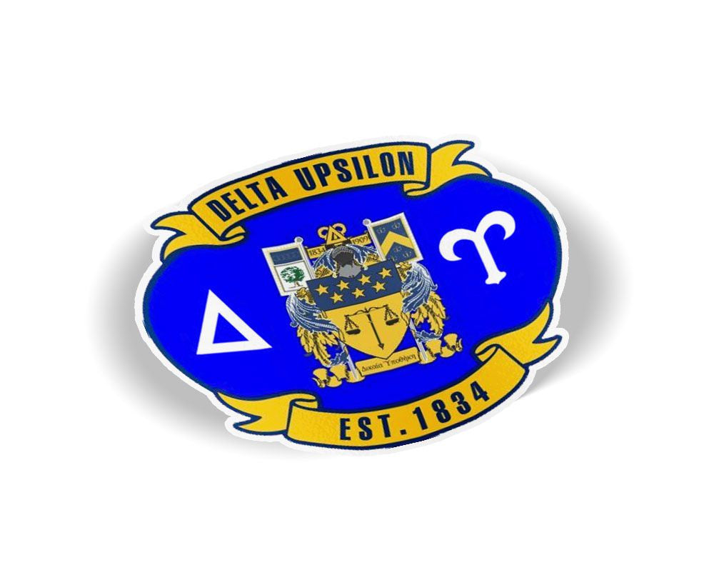Delta Upsilon Banner Crest Shield Decal Delta Upsilon Banner Crest - Shield Decal