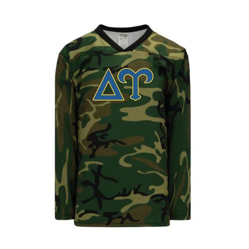 Delta Upsilon Delta Upsilon Camouflage Lettered Hockey Jersey