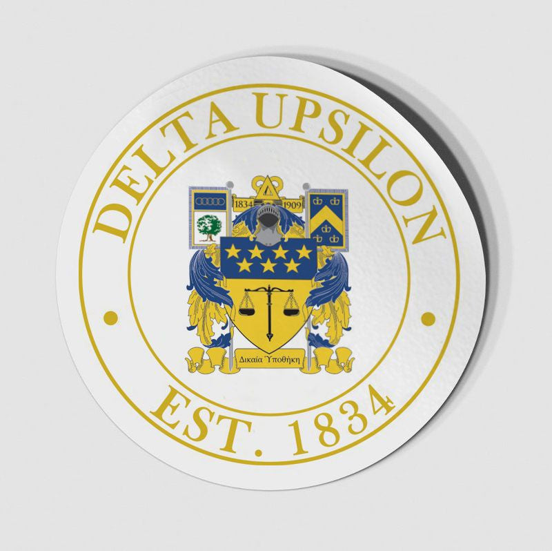 Delta Upsilon Circle Crest - Shield Decal — GreekU