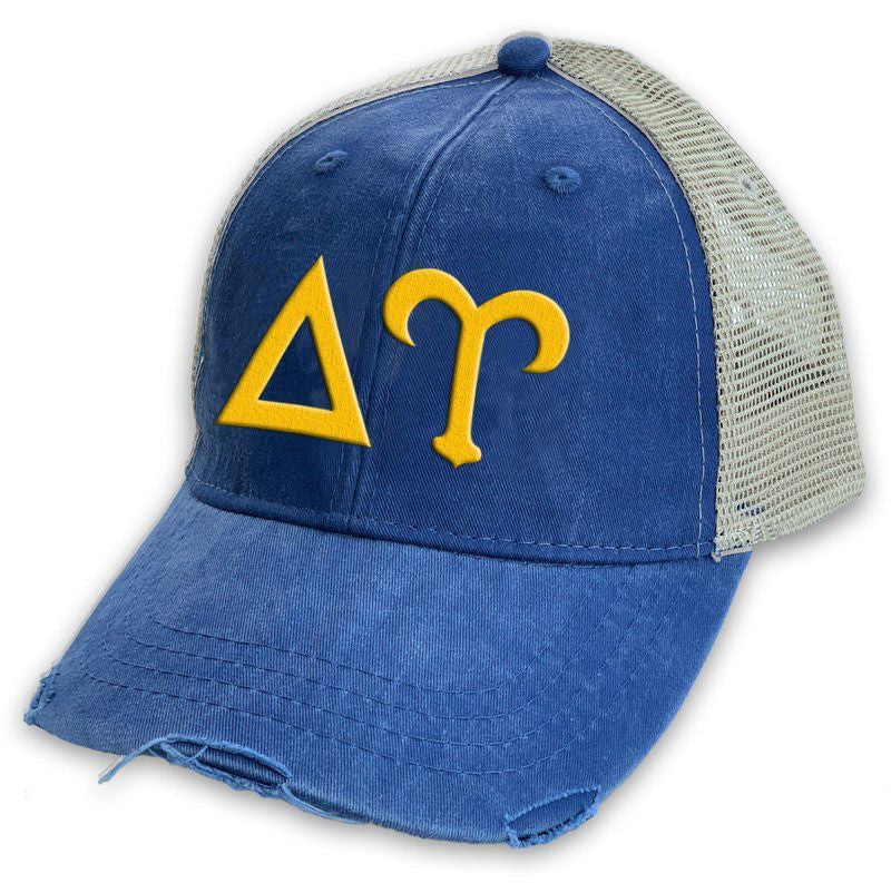 Delta Upsilon Distressed Trucker Hat Delta Upsilon Distressed Trucker Hat