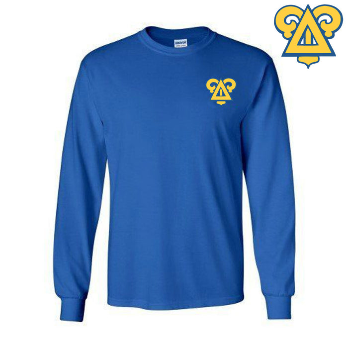 Discount Delta Upsilon Fraternity Crest Shield Longsleeve Tee DISCOUNT-Delta Upsilon Fraternity Crest - Shield Longsleeve Tee