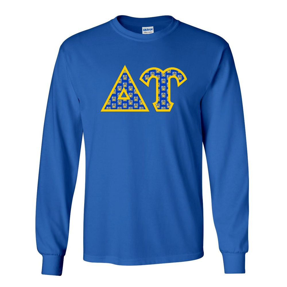 Delta Upsilon Fraternity Crest Shield Twill Letter Longsleeve Tee Delta Upsilon Fraternity Crest - Shield Twill Letter Longsleeve Tee