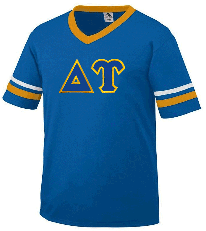 Discount Delta Upsilon Jersey With Greek Applique Letters DISCOUNT-Delta Upsilon Jersey With Greek Applique Letters