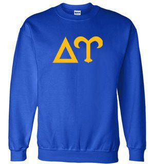 Delta Upsilon Lettered World Famous Greek Crewneck Delta Upsilon Lettered World Famous Greek Crewneck