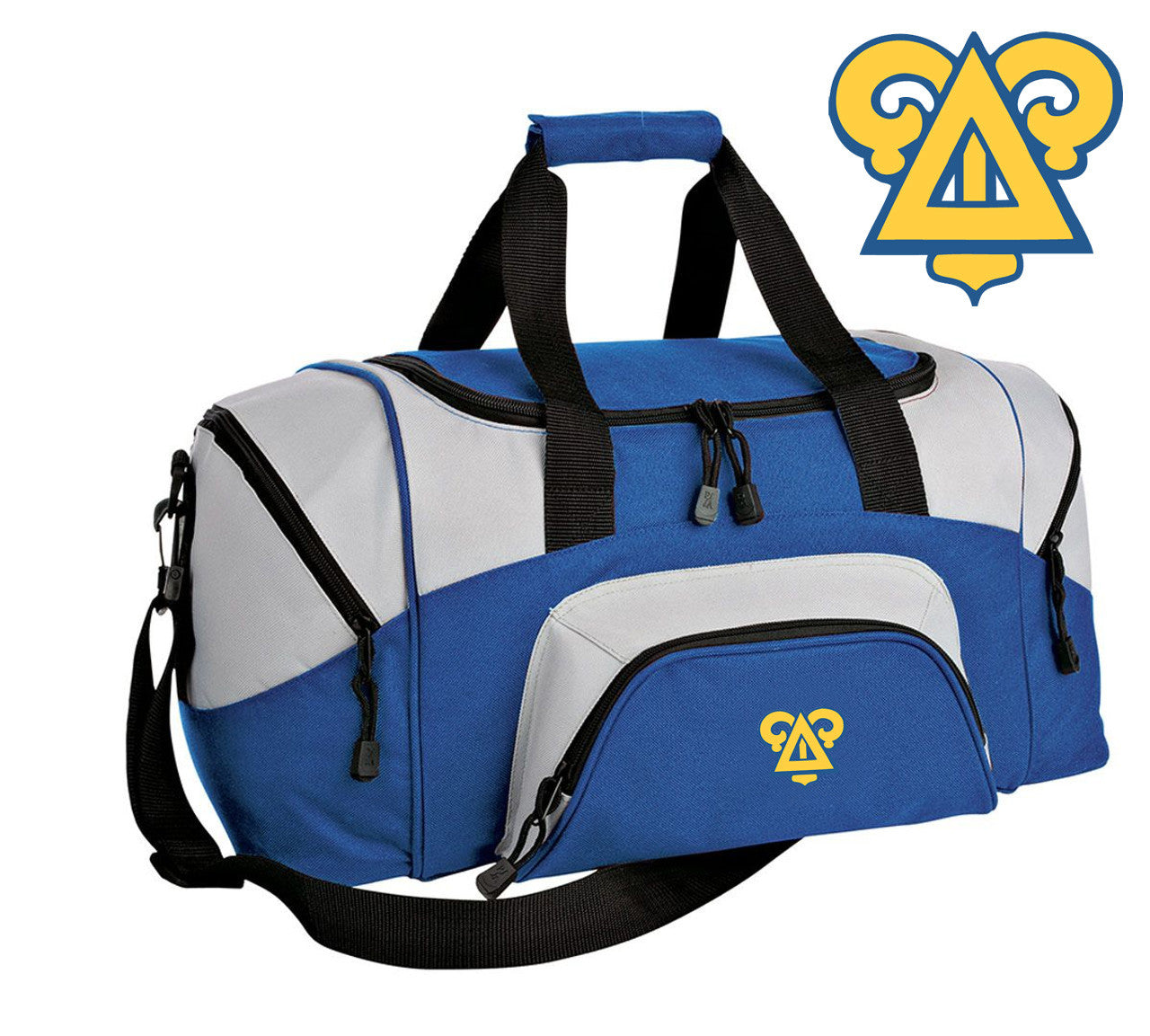 Delta Upsilon Colorblock Duffel Bag Delta Upsilon Colorblock Duffel Bag